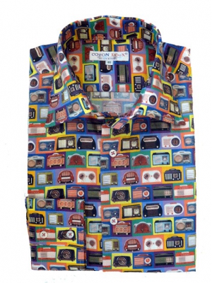 Men's printed shirt with radios, limited edition