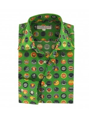 Men's green shirt with caps patterns, limited edition