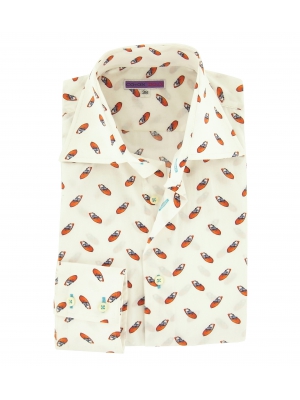 Men's grey shirt printed with yacht