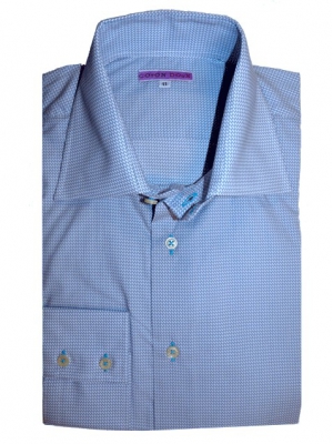 Men's blue shirt with dotted line effect, limited edition
