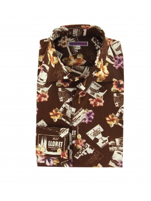 Men's black limited edition shirt with beach print