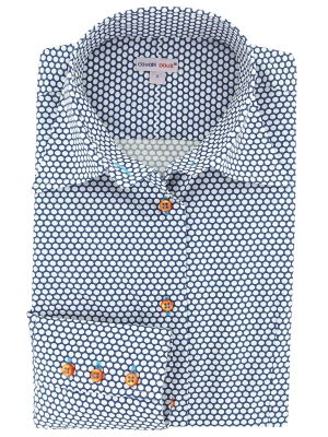 Women's blue and white printed shirt