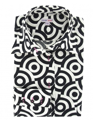 Women's black and white geometrically printed shirt