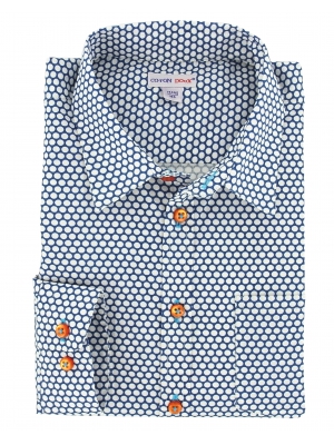 Kids blue shirt with dots pattern