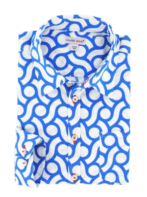 Kids blue shirt with waves pattern