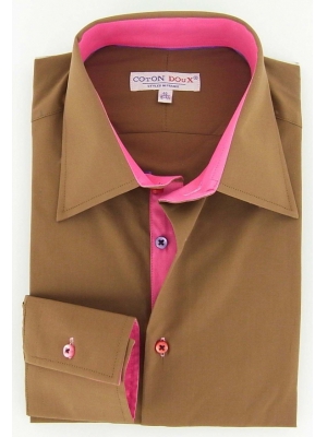 Men's fitted brown shirt