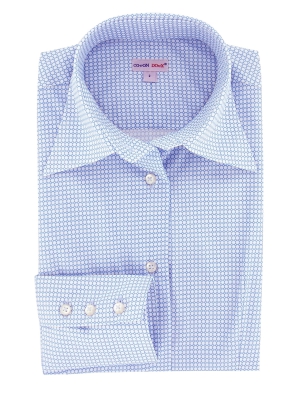 Women's blue and withe dotted shirt