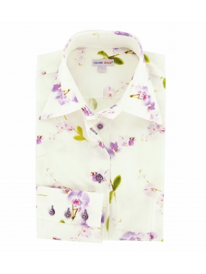 Women's printed shirt with orchid flower prints