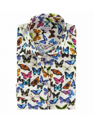 Women's printed shirt with butterflies