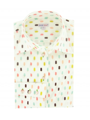 Women's Fitted shirt with ICE CREAM pattern