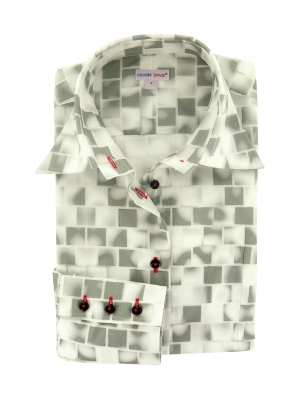 Women's Fitted shirt with CUBES pattern