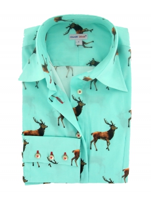 Women's Fitted shirt with REINDEER pattern