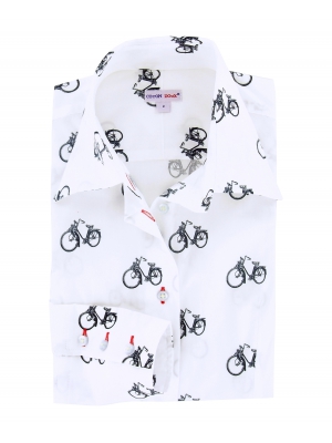 Women's Fitted shirt with motorcycle pattern