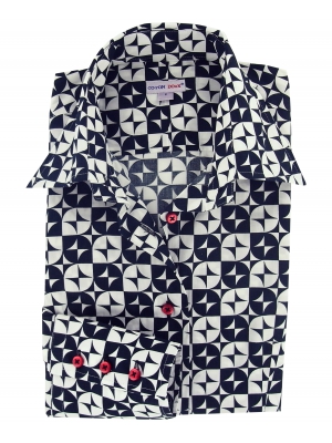 Women's Fitted shirt with DIABOLO pattern
