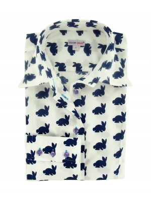 Women's Fitted shirt with RABBIT pattern
