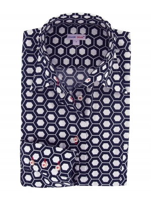 Women's Fitted shirt with HEXAGON pattern