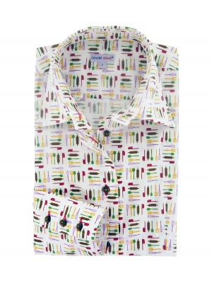 Women's Fitted shirt with KITCHEN TOOLS pattern