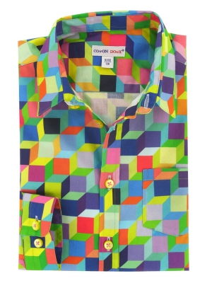 Children's shirt with multicolor 3D cubes