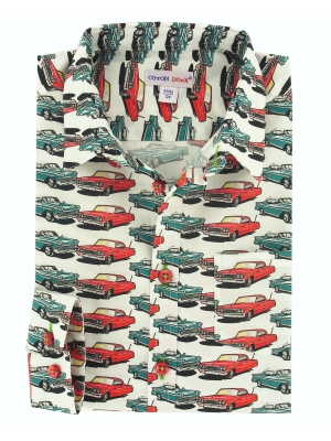 Children's shirt with American cars pattern