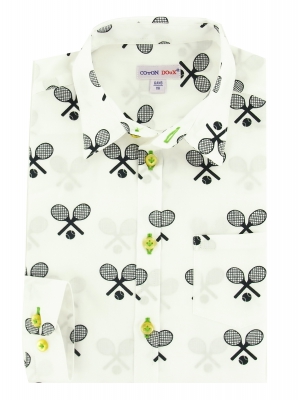 Children's shirt with tennis rackets pattern