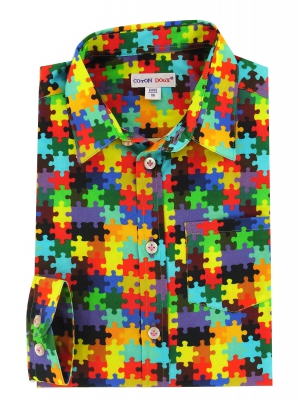 Children's shirt colorful puzzle pattern