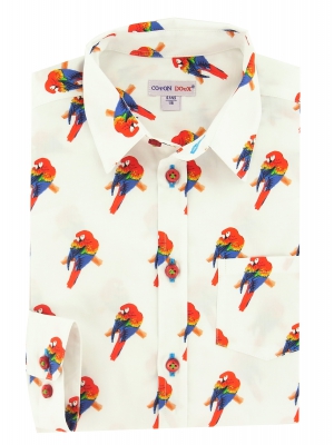 Children's shirt with parrot pattern