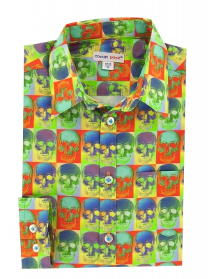 Children's shirt multicolor skull pattern