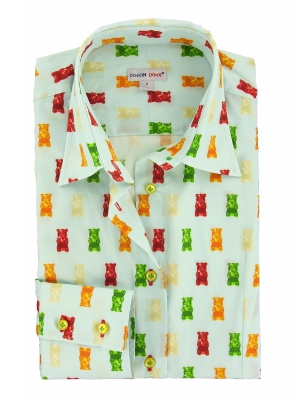 Women's Fitted shirt with candies bear pattern