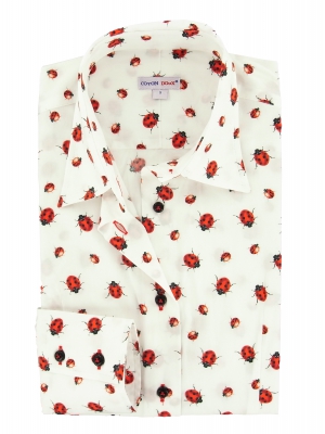 Women's Fitted shirt with ladybirds pattern