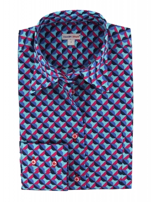 Women's multicolor geometrica patterned shirt