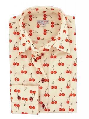 Women's Fitted shirt with cherry pattern