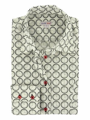 Women's Fitted shirt with a clock patterns