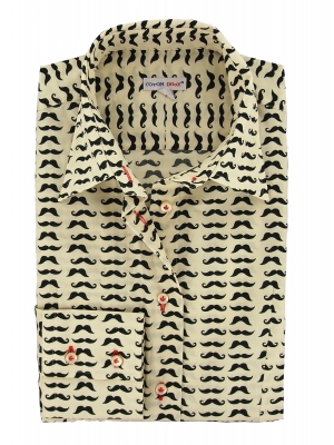 Women's Fitted shirt with mustache patterns