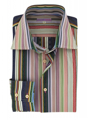 Men's limited edition shirt with multicolor stripes