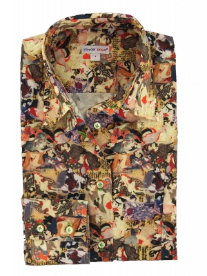 Women's Fitted shirt with Japanese prints