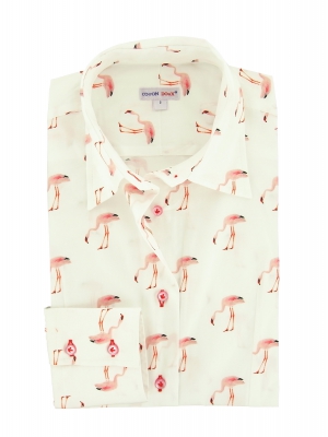 Women's Fitted shirt flamingo pattern