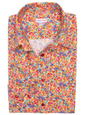 Women's confettis patterned fitted cut shirt