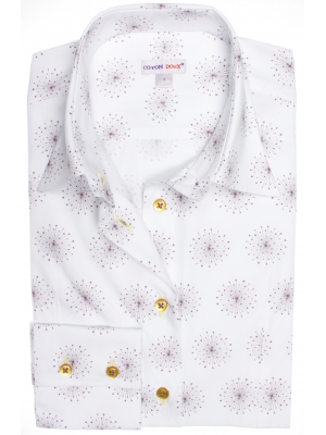 Women's vegetation patterned fitted cut shirt