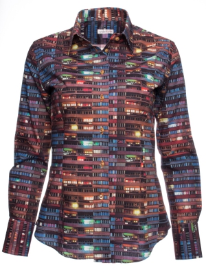Women's building patterned fitted cut shirt