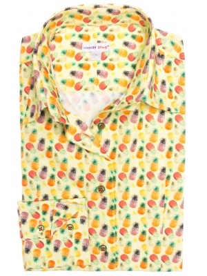 Women's pineapple patterned fitted cut shirt