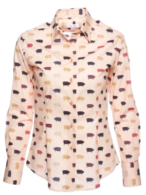 Women's fitted cut shirt with pigs