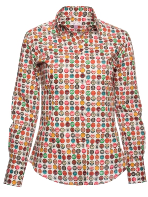 Women's caps patterned fitted cut shirt