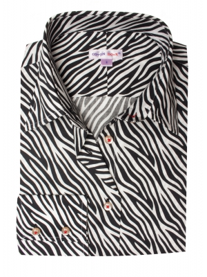 Women's fitted cut shirt with zebra prints
