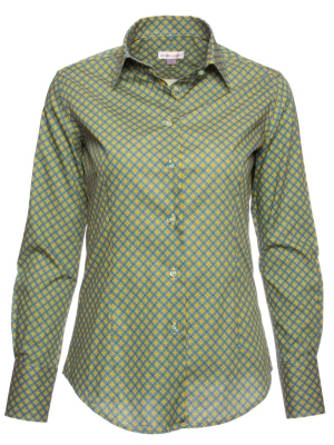 Women's rose windows patterned fitted cut shirt
