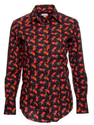 Women's fish patterned fitted cut shirt