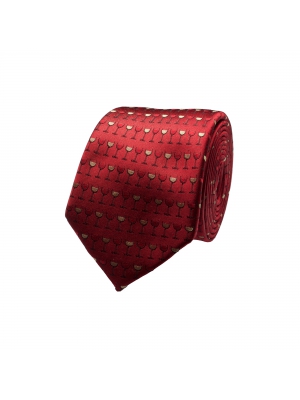 Claret tie with wine glass patterns