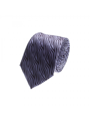 Purple tie with zebra streak prints