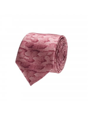 Pink tie with snake skin print