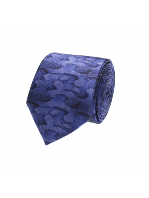 Blue tie with snake skin print