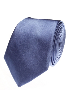 Plain silver blue tie